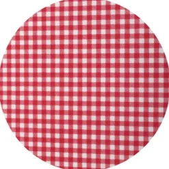 6 sets de table à motifs vichy en polyester - Diamètre 34 cm - Collection À la campagne