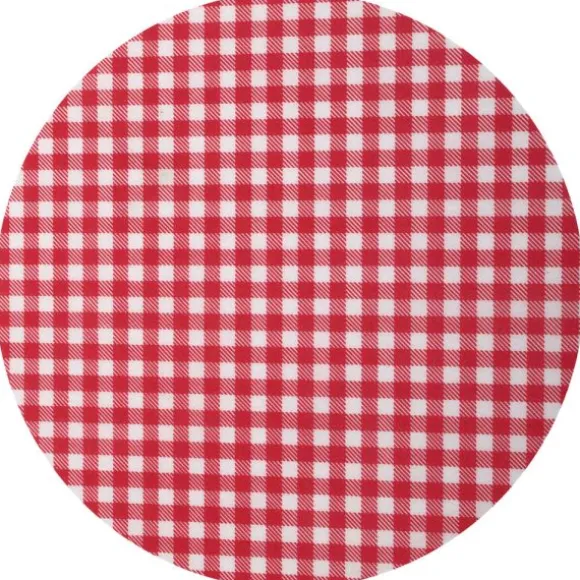 6 sets de table à motifs vichy en polyester - Diamètre 34 cm - Collection À la campagne