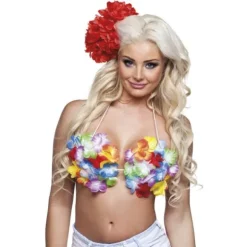 Soutien-gorge coquillage avec fleurs hawaïennes
