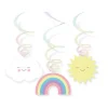 6 Spirales à suspendre - Nuage, Arc-en-ciel & Soleil