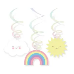 6 Spirales à suspendre - Nuage, Arc-en-ciel & Soleil