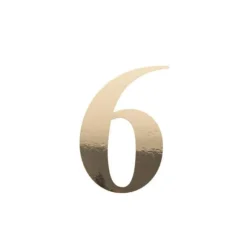 Sticker en forme de chiffre - 15 cm - Or - Chiffre au choix