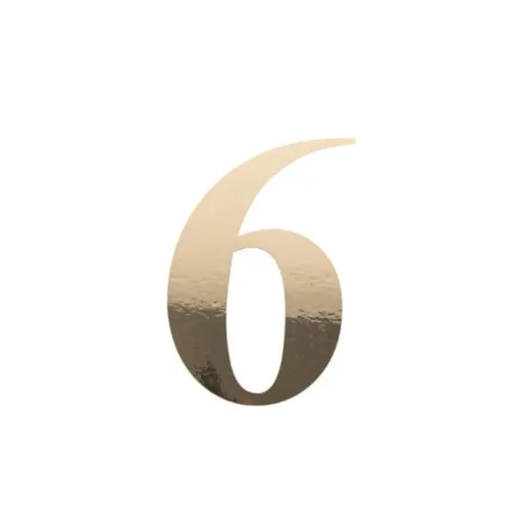 Sticker en forme de chiffre - 15 cm - Or - Chiffre au choix