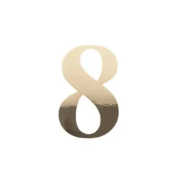 Sticker en forme de chiffre - 15 cm - Or - Chiffre au choix