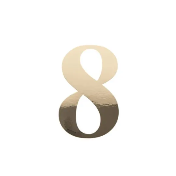 Sticker en forme de chiffre - 15 cm - Or - Chiffre au choix