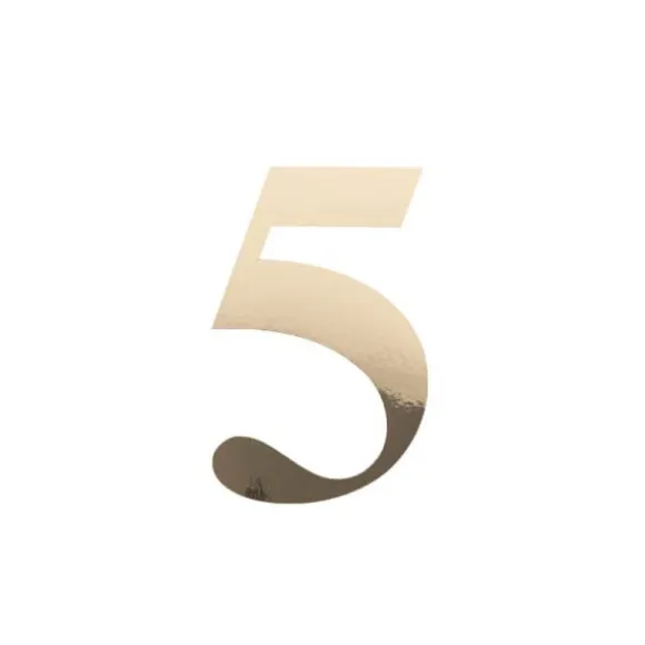 Sticker en forme de chiffre - 15 cm - Or - Chiffre au choix