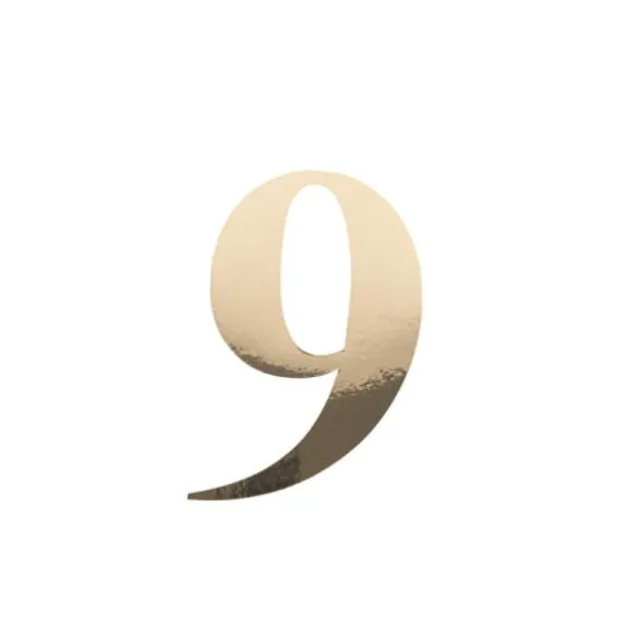 Sticker en forme de chiffre - 15 cm - Or - Chiffre au choix
