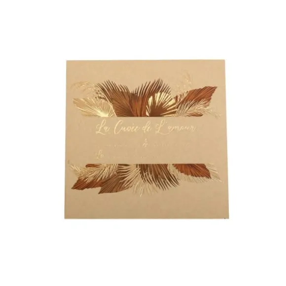 10 Stickers à bouteille - Palm Leaf - Sable et Or
