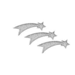 5 Stickers Etoiles Filantes Pailletées - Argent