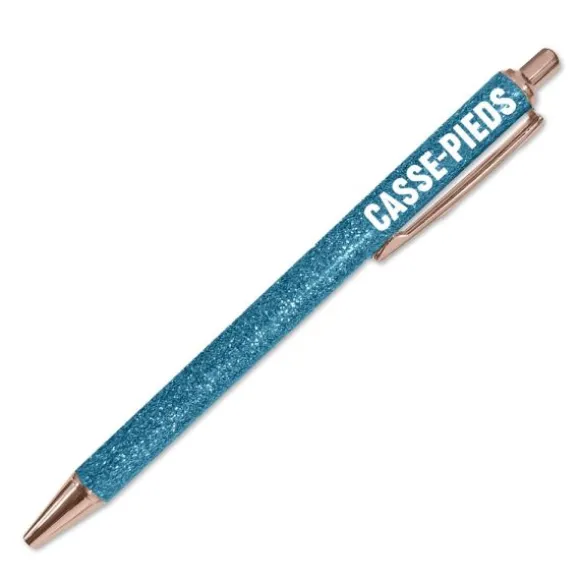 Stylo à paillettes humoristique - Collection Girls Club - Modèle au choix