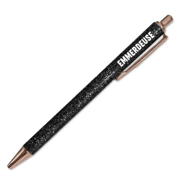 Stylo à paillettes humoristique - Collection Girls Club - Modèle au choix