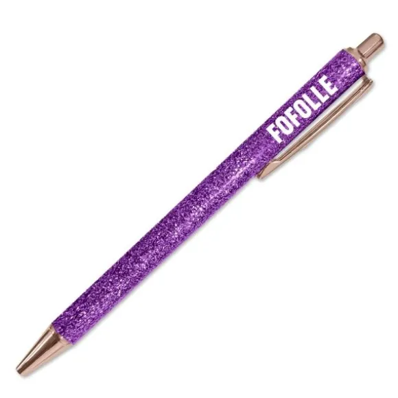 Stylo à paillettes humoristique - Collection Girls Club - Modèle au choix