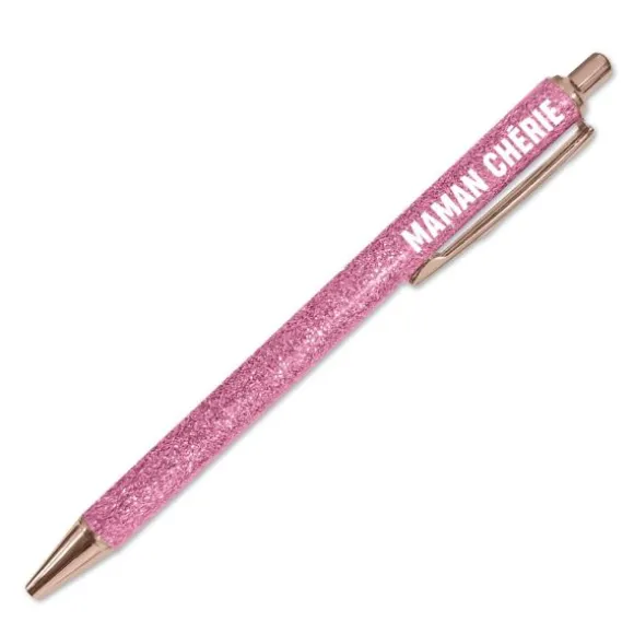 Stylo à paillettes humoristique - Collection Girls Club - Modèle au choix