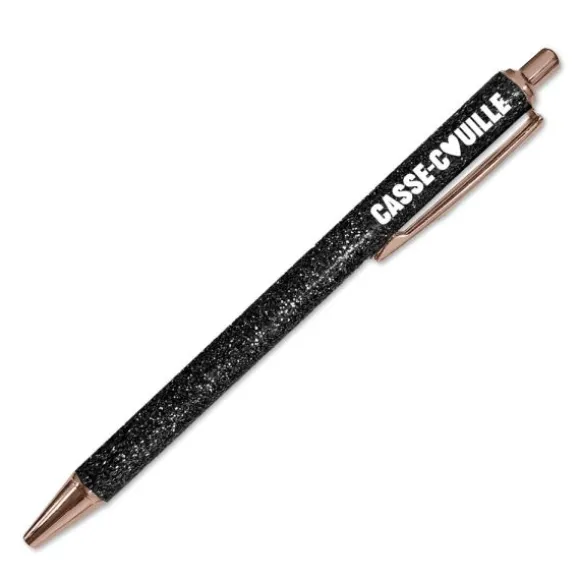 Stylo à paillettes humoristique - Collection Girls Club - Modèle au choix