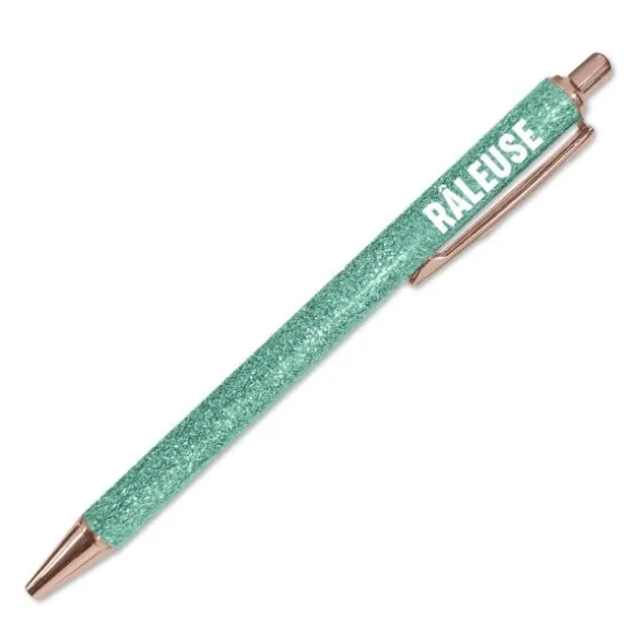 Stylo à paillettes humoristique - Collection Girls Club - Modèle au choix