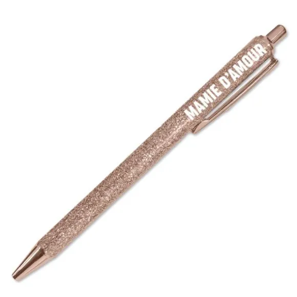Stylo à paillettes humoristique - Collection Girls Club - Modèle au choix