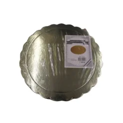 3 supports à gâteaux dorés ronds en carton - Diamètre 36 cm