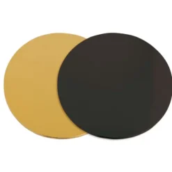 6 supports à gâteaux ronds et réversibles - Diamètre 24 cm - Couleur Or / Noir