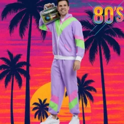 Survêtement Violet des Années 80 pour homme - Taille au choix