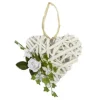 Suspension en Rotin en Forme de Coeur avec Feuillage et Rose