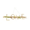 Suspension Mot Love fleurs séchées et bambou - 61 cm