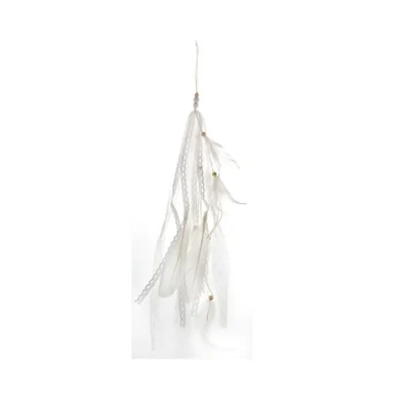 Suspension Plume et Dentelle Blanche