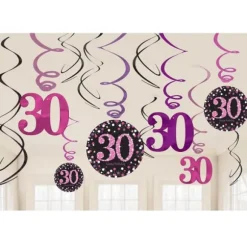 12 Suspensions 30 Ans - Rose / Noir