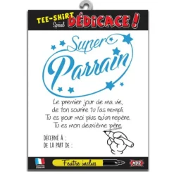 Tee-Shirt Dédicace Super Parrain - Taille Unique