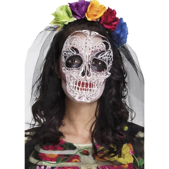 Tiaré "Day Of the Dead" avec Voile Imprimé