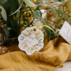 10 Étiquettes avec ruban - Collection Mimosa