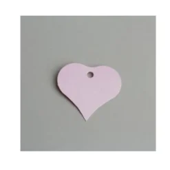 12 Étiquettes Nacrées - Cœur Rose