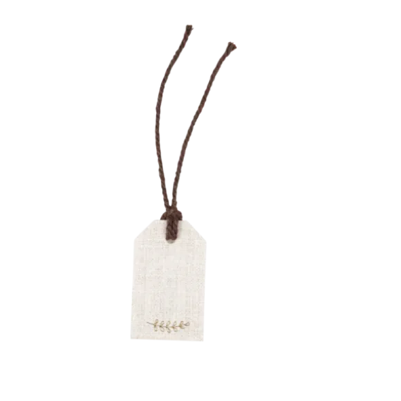 10 étiquettes à personnaliser - 3 x 5 cm - Collection Communion Effet Lin et Or