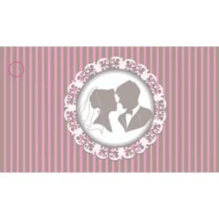10 Étiquettes Porte-Noms - Mariés Vintage - Rose