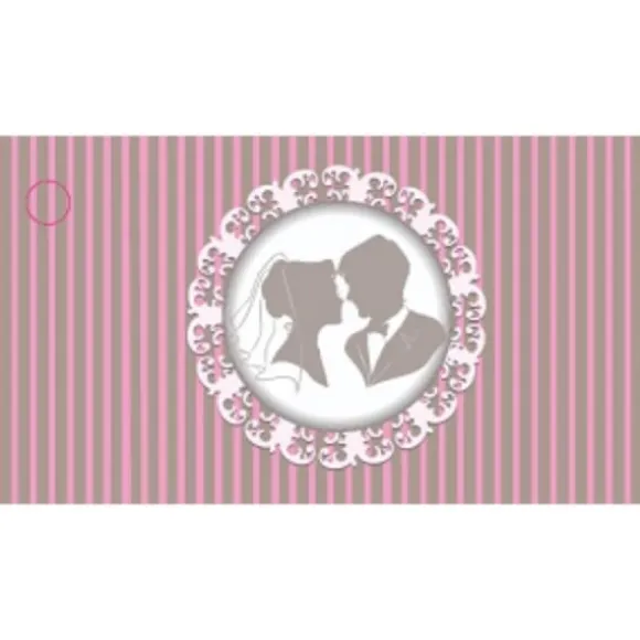 10 Étiquettes Porte-Noms - Mariés Vintage - Rose