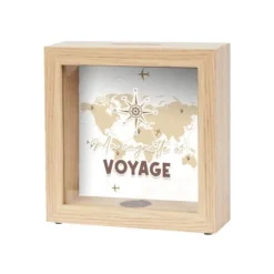 Tirelire carrée "Ma cagnotte à voyage"