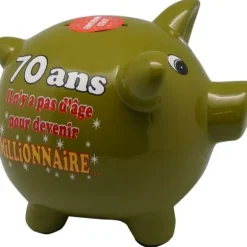 Tirelire Cochon Anniversaire - 70 ans