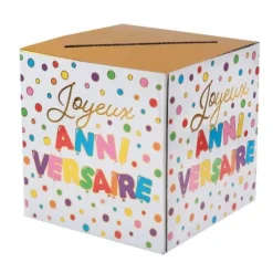 Tirelire en carton - Anniversaire Ballons Multicolores