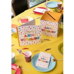 Tirelire en carton - Anniversaire Ballons Multicolores