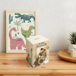 Tirelire personnalisable en bois pour enfant - Explorateur