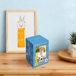 Tirelire personnalisable en bois pour enfant - Football