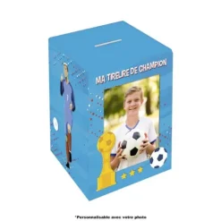 Tirelire personnalisable en bois pour enfant - Football