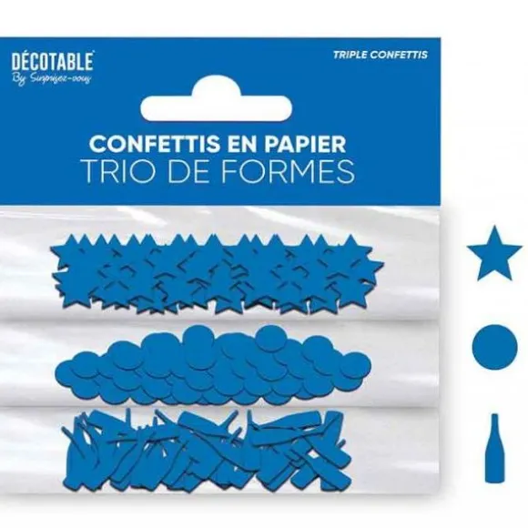 Trio de formes de confettis de table en papier - Couleur au choix