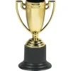 6 trophées dorés en plastique - 10 cm