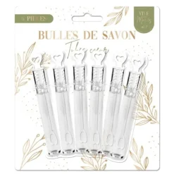 6 tubes de bulles de savon pour mariage - Collection Vive les Mariés