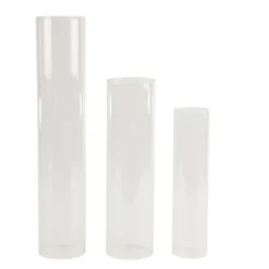 3 tubes protège-flammes en verre