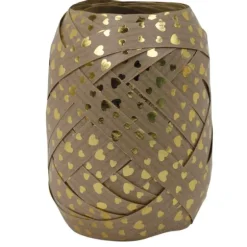 Œuf Bolduc Kraft avec cœurs - 5 mm x 20 m - Couleur au choix