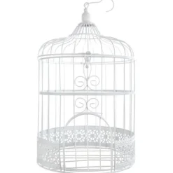 Urne cage à oiseaux - Blanche