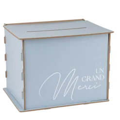 Urne en bois "Un Grand Merci" - 30 x 23,5 x 23,5 cm - Couleur au choix