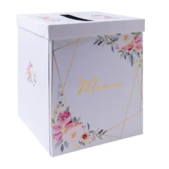 Urne en carton " Merci " - Aquarelle