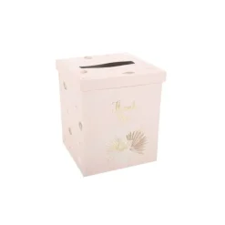 Urne en carton " Merci " - Boho Blush et Or